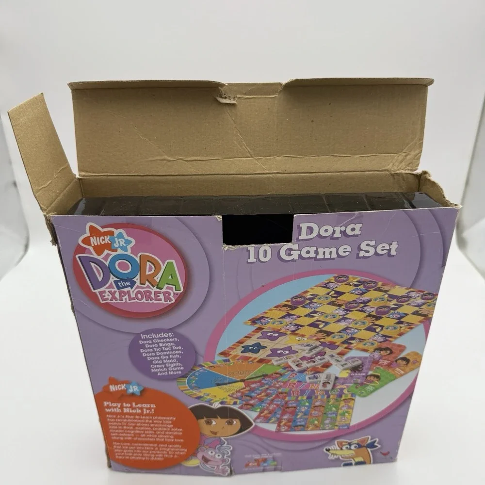 Vintage 2006 Cardinal NICK JR. Dora The Explorer‎ Game Set 10 Games Girl Gift